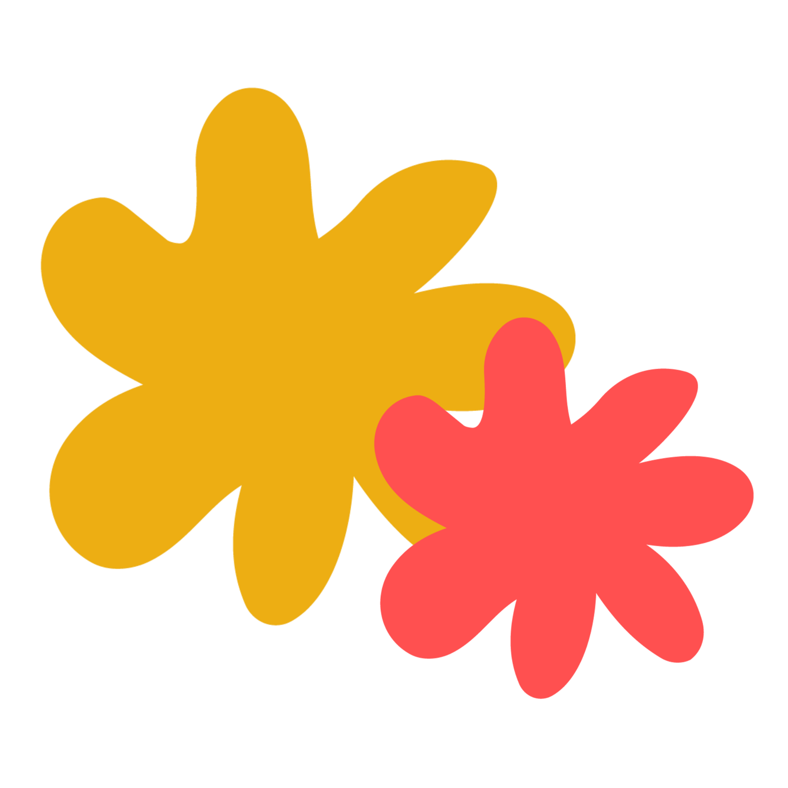 illustration de fleurs jaune et corail logo atelier papotine