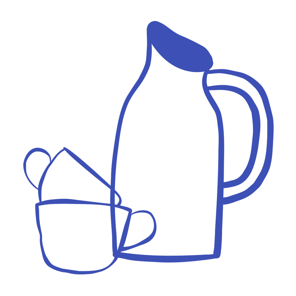 dessin bleu de céramique brute